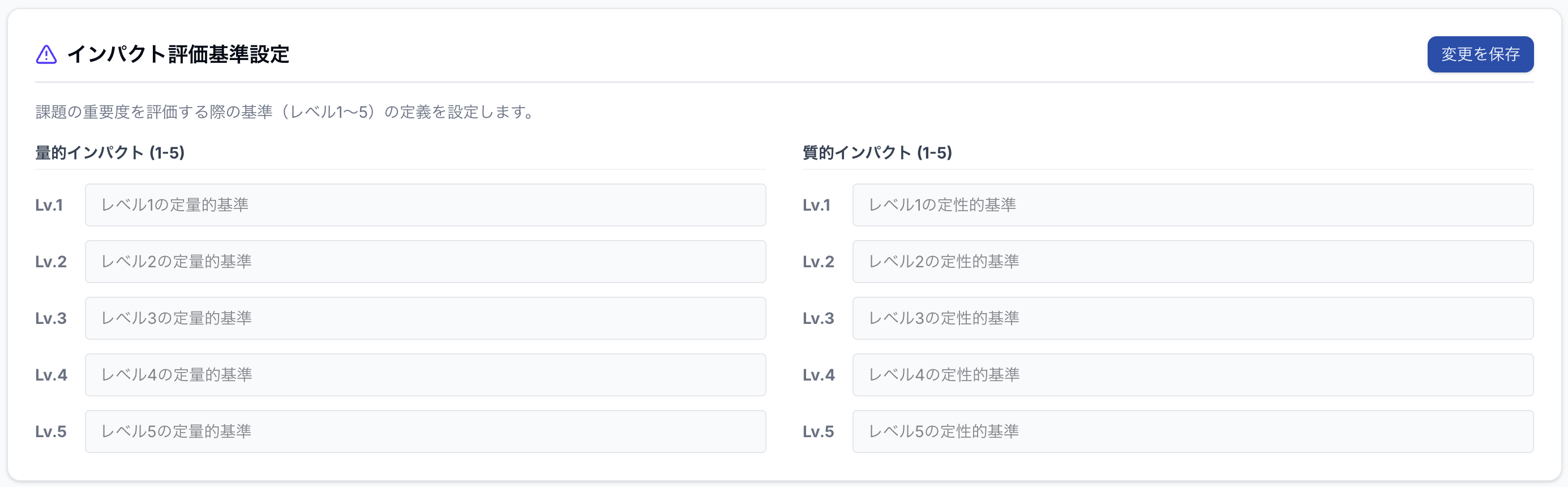 インパクト評価マスタ画面